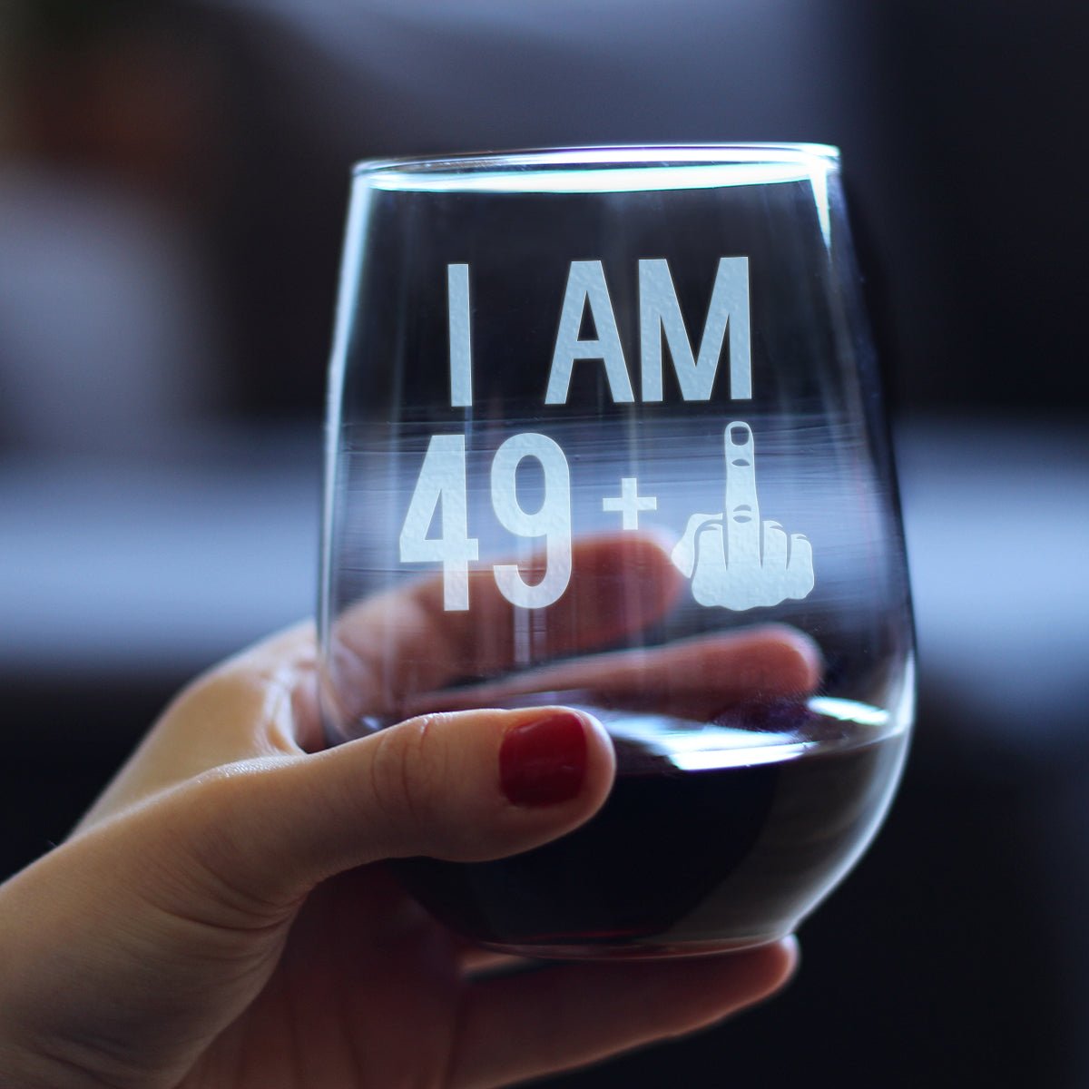 Personalized 50th Birthday Stemless Wine Glass for her, Customized Gifts for Women by Groovy Girl Gifts
