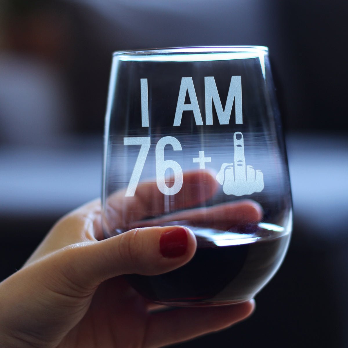 Personalized 77th Birthday Stemless Wine Glass for her, Customized Gifts for Women by Groovy Girl Gifts
