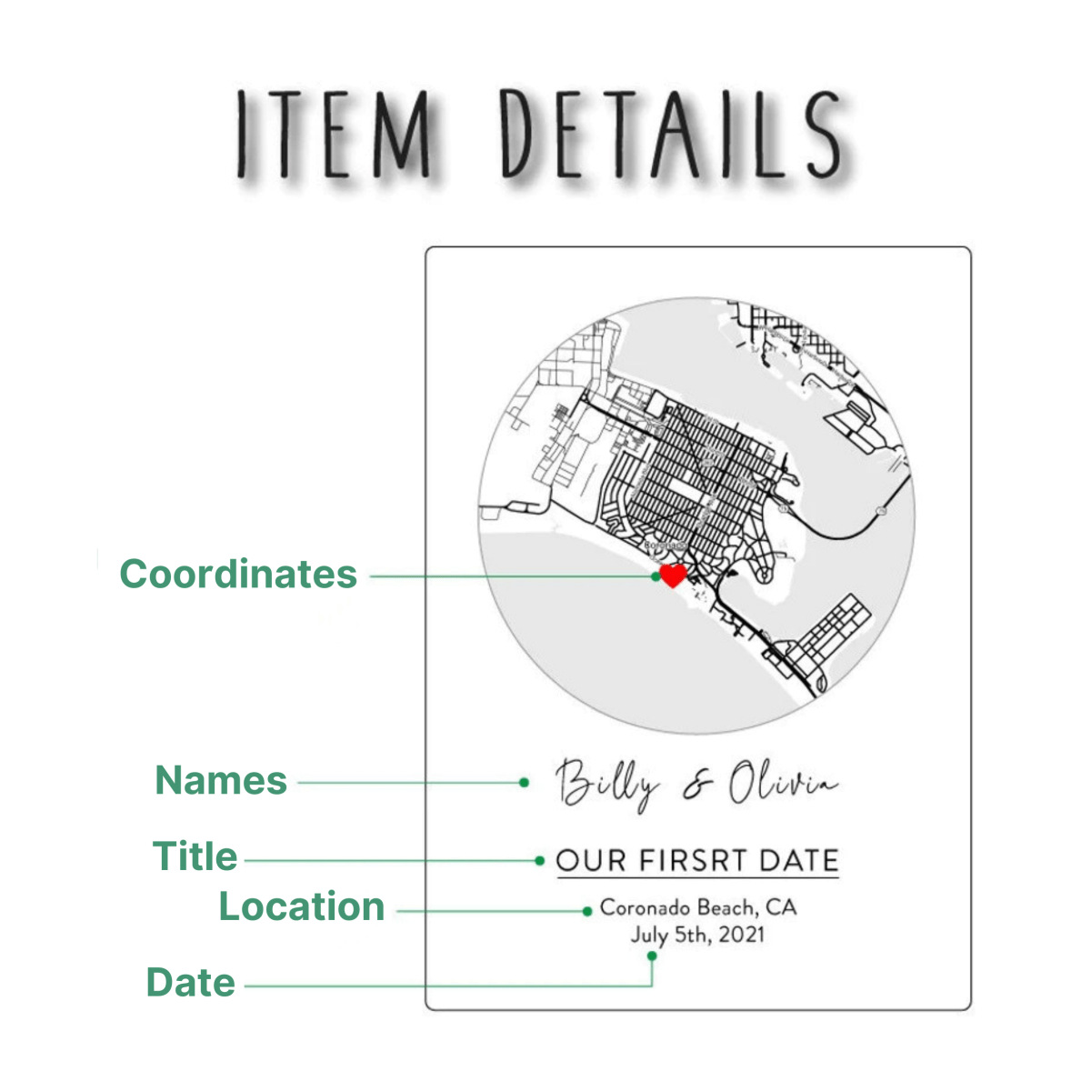 Personalized Where We Met Map for her, Customized Gifts for Women by Groovy Girl Gifts