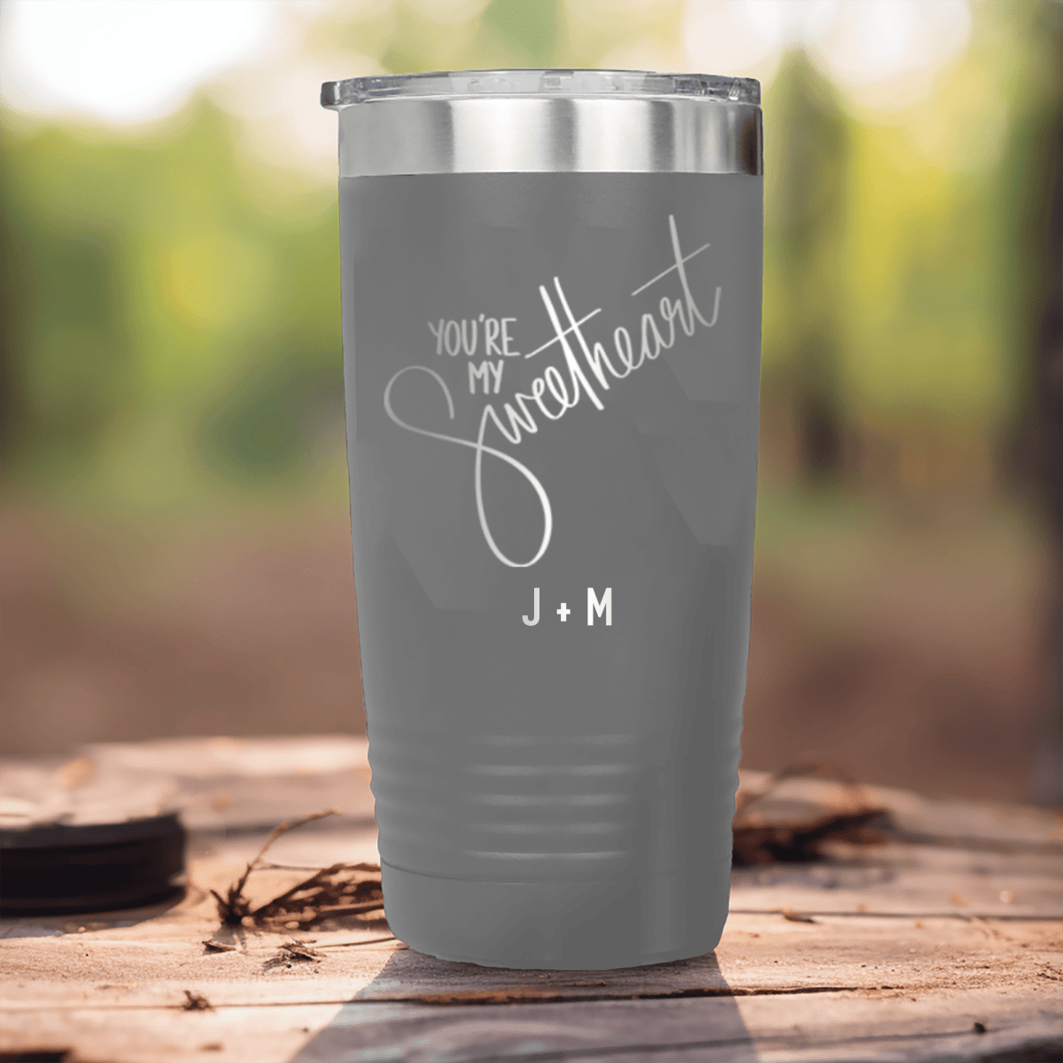Grey Valentines Day Tumbler With Youre My Sweetheart Design