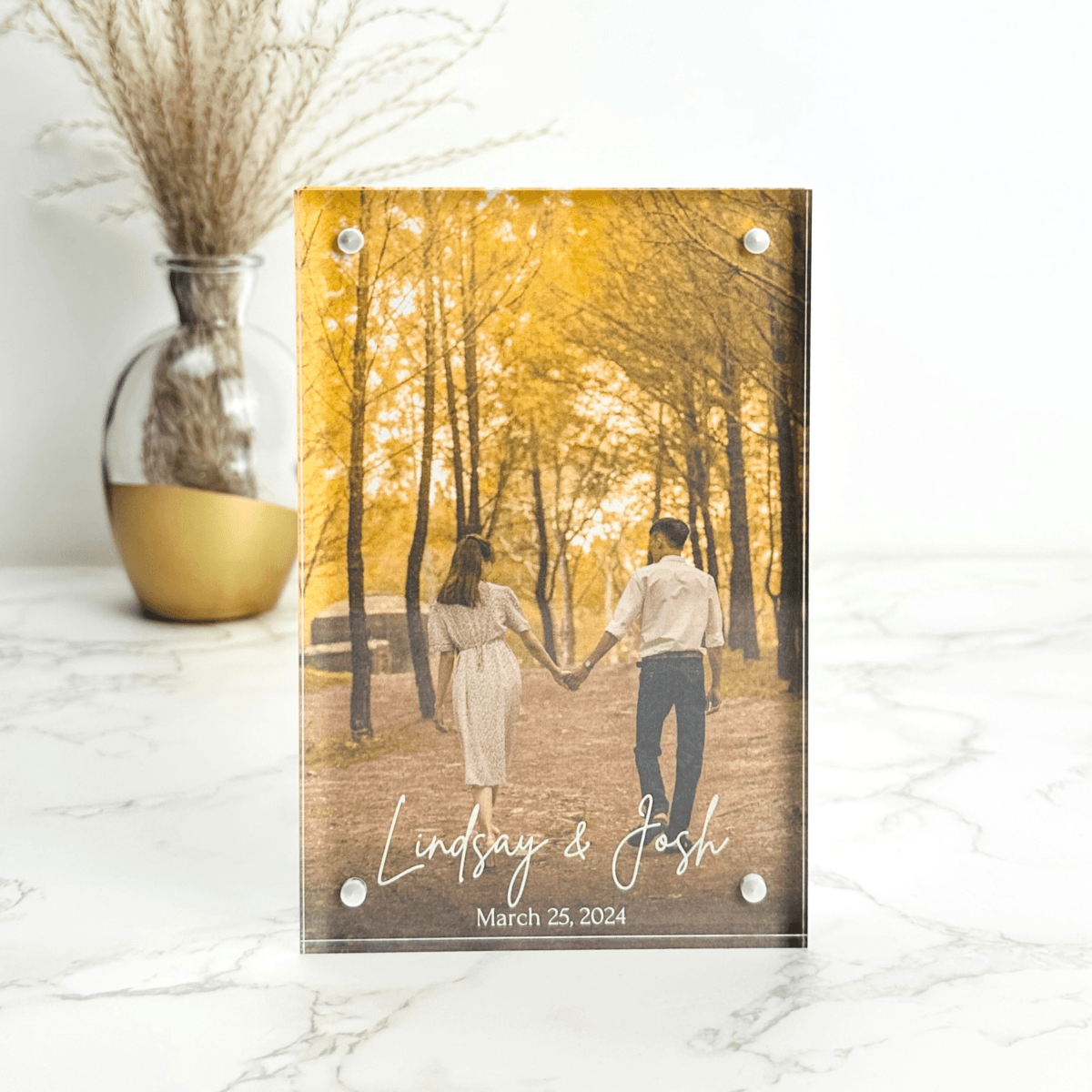 Personalized Acrylic Couple's Photo Frame for her, Customized Gifts for Women by Groovy Girl Gifts