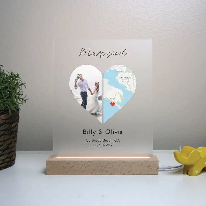 Anniversary Personalized Light Up Engagement Plaque