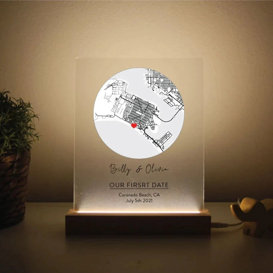 Anniversary Romantic Map Sign