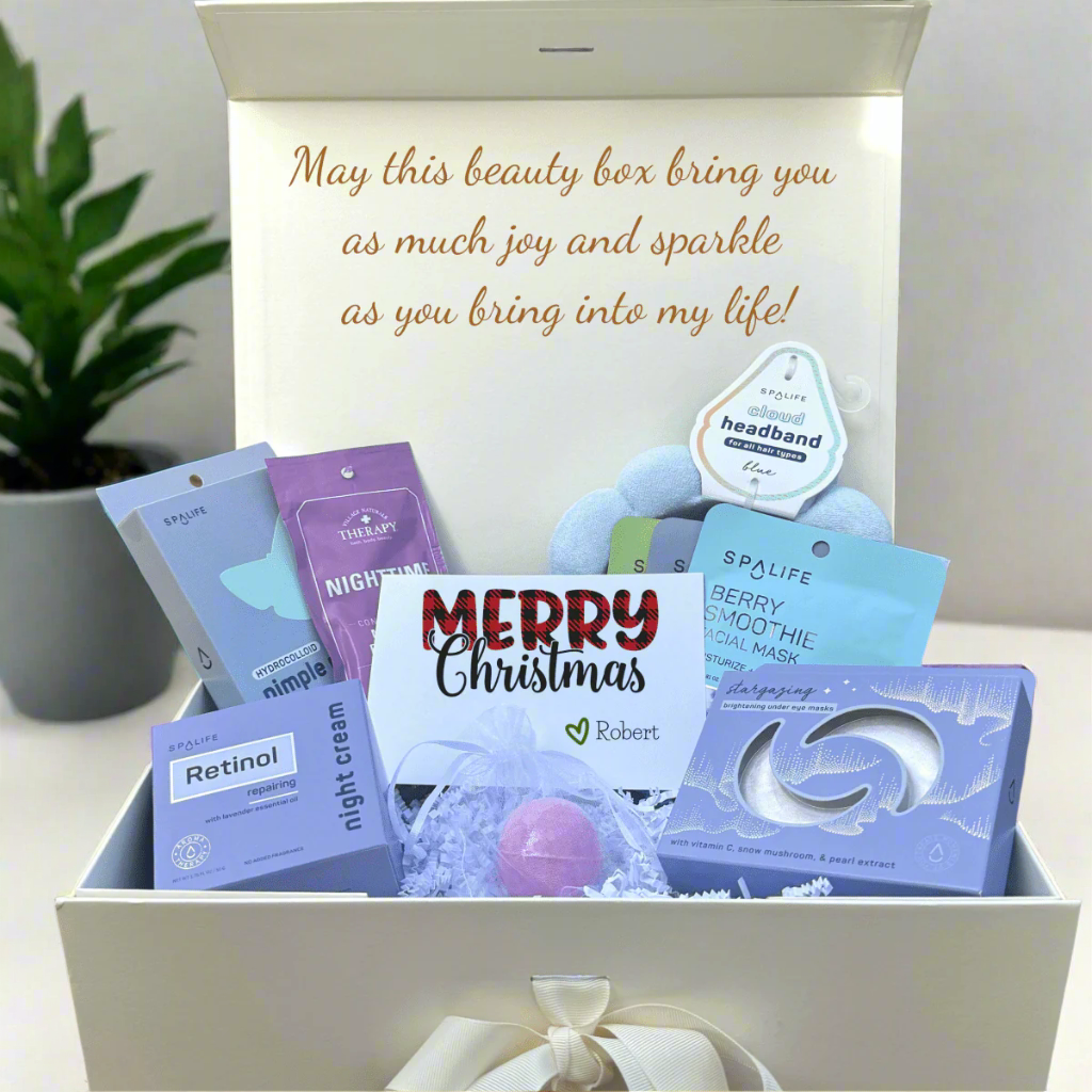 Personalized Holiday Spa Escape Gift Set for her, Customized Gifts for Women by Groovy Girl Gifts