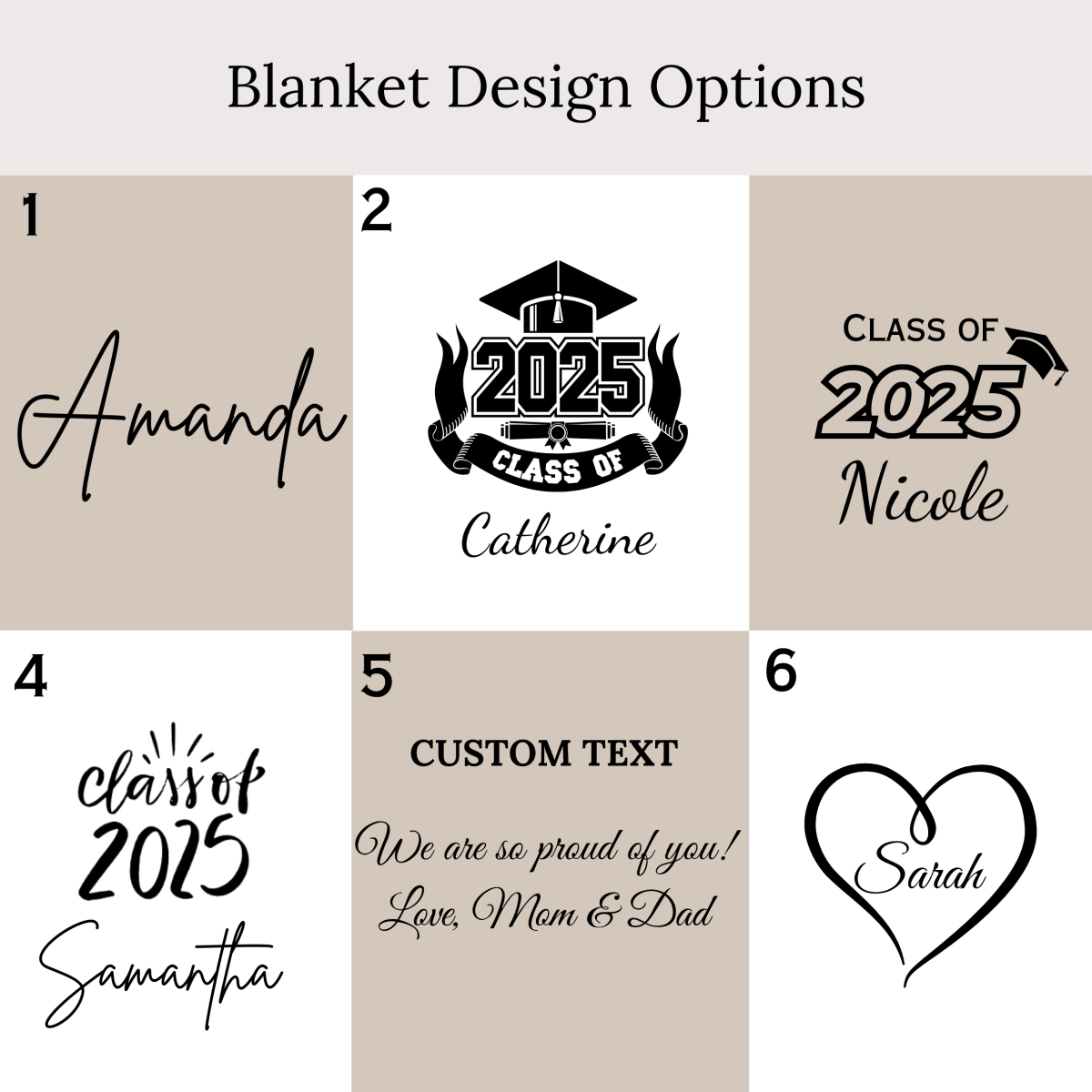 Personalized Graduate Comfort Blanket for her, Customized Gifts for Women by Groovy Girl Gifts