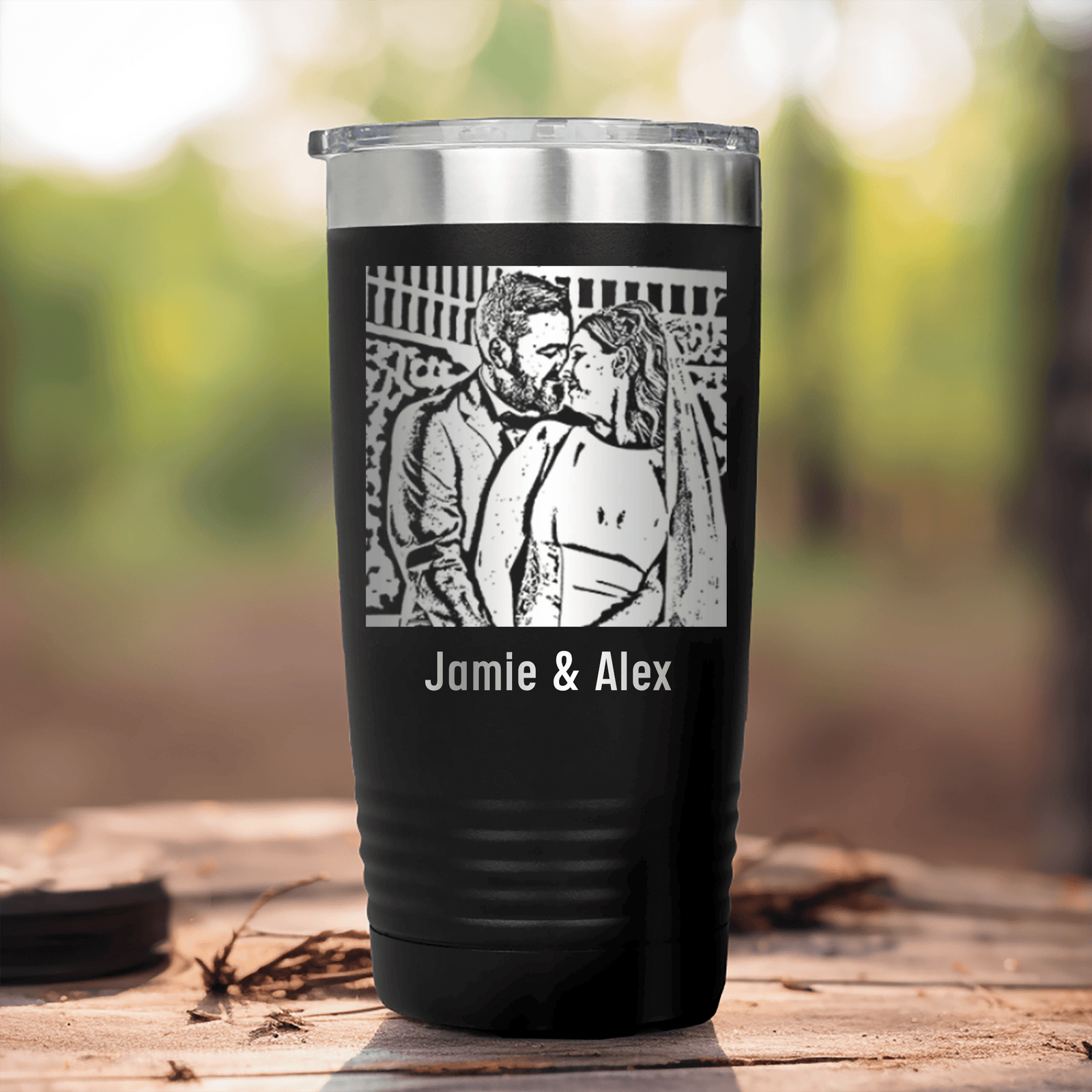 Personalized Anniversary Photo Custom Laser Engraved Tumbler for her, Customized Gifts for Women by Groovy Girl Gifts