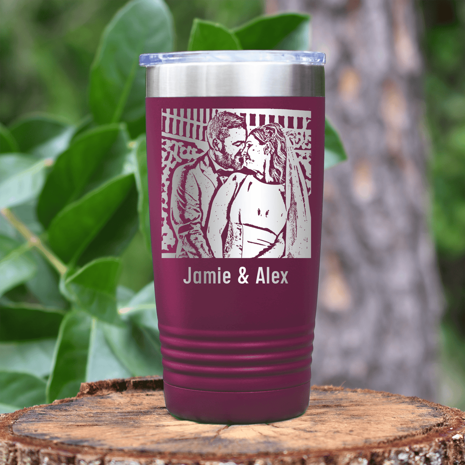 Personalized Anniversary Photo Custom Laser Engraved Tumbler for her, Customized Gifts for Women by Groovy Girl Gifts