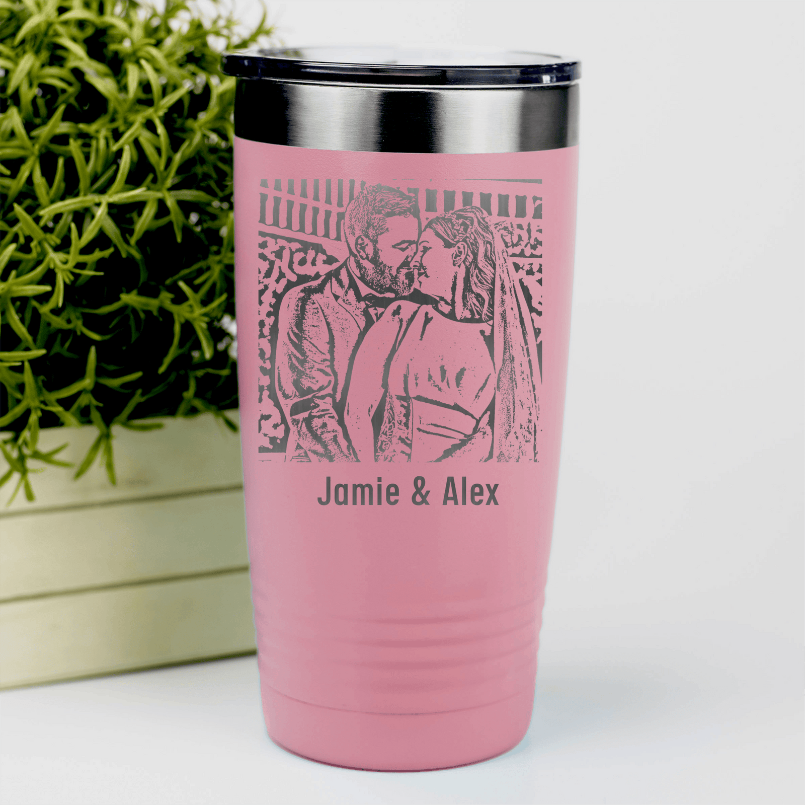 Personalized Anniversary Photo Custom Laser Engraved Tumbler for her, Customized Gifts for Women by Groovy Girl Gifts