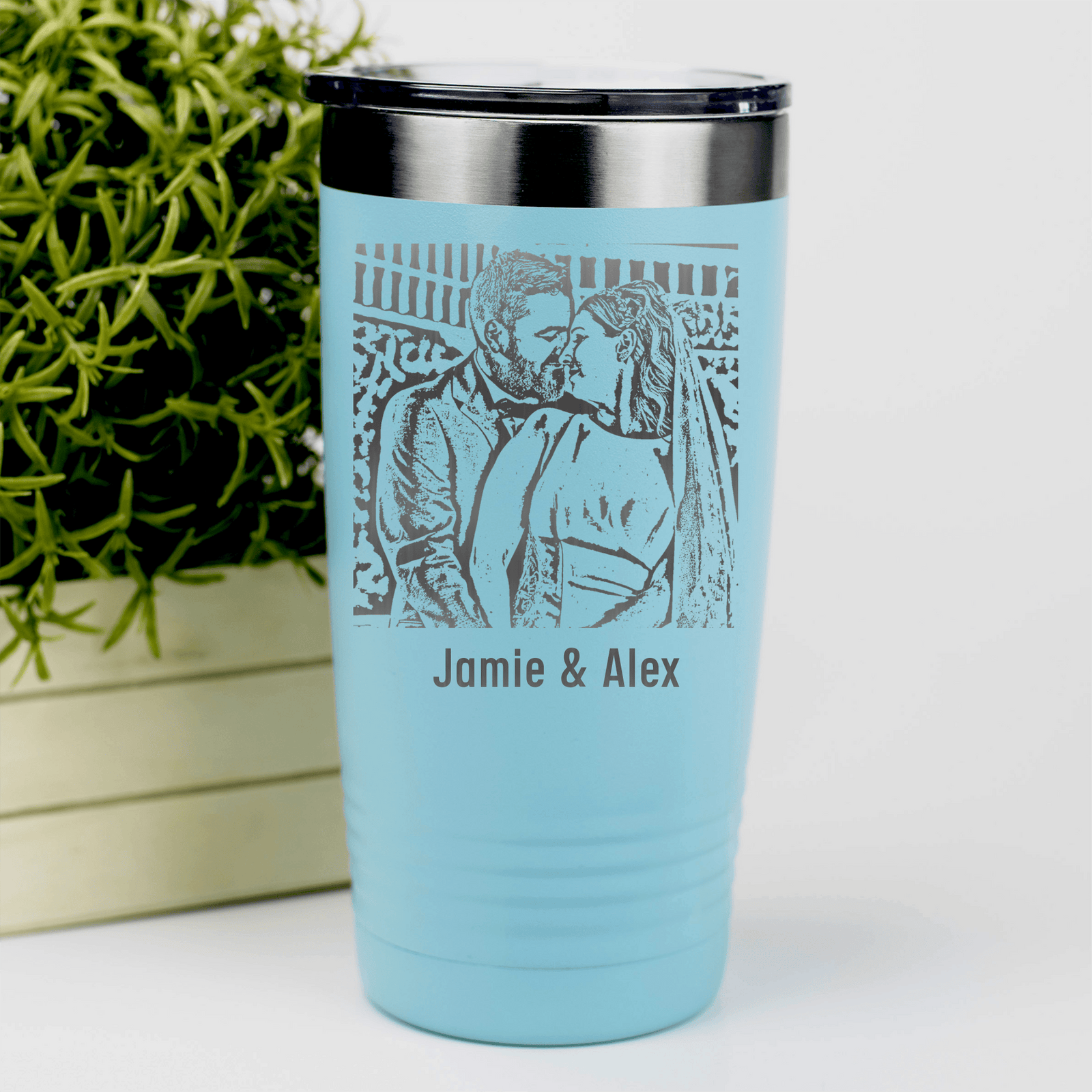 Personalized Anniversary Photo Custom Laser Engraved Tumbler for her, Customized Gifts for Women by Groovy Girl Gifts