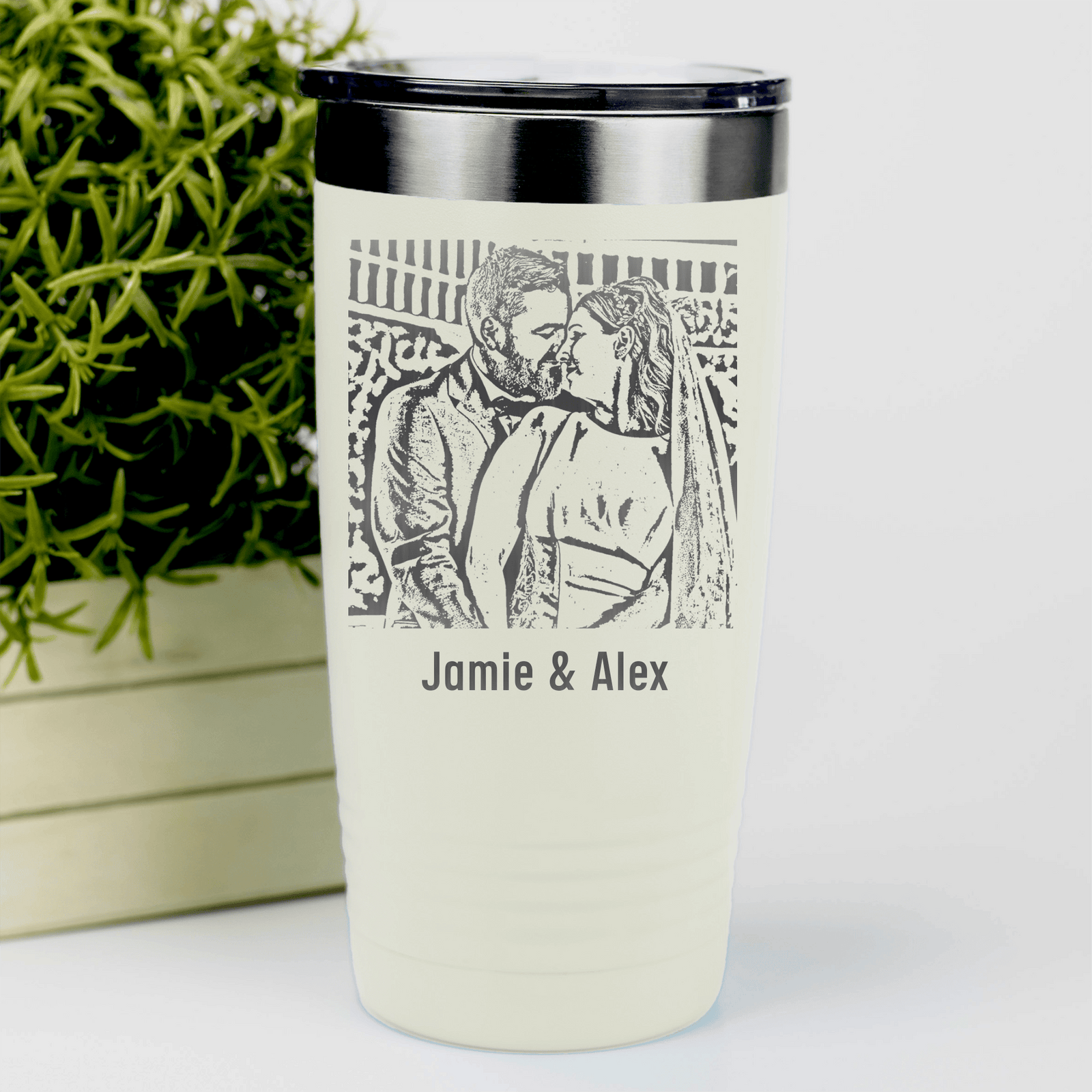 Personalized Anniversary Photo Custom Laser Engraved Tumbler for her, Customized Gifts for Women by Groovy Girl Gifts