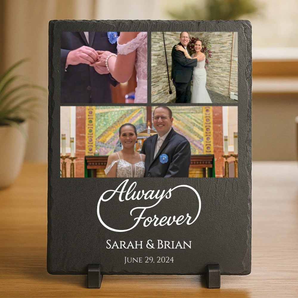 Forever & Always Photo Slate Plaque