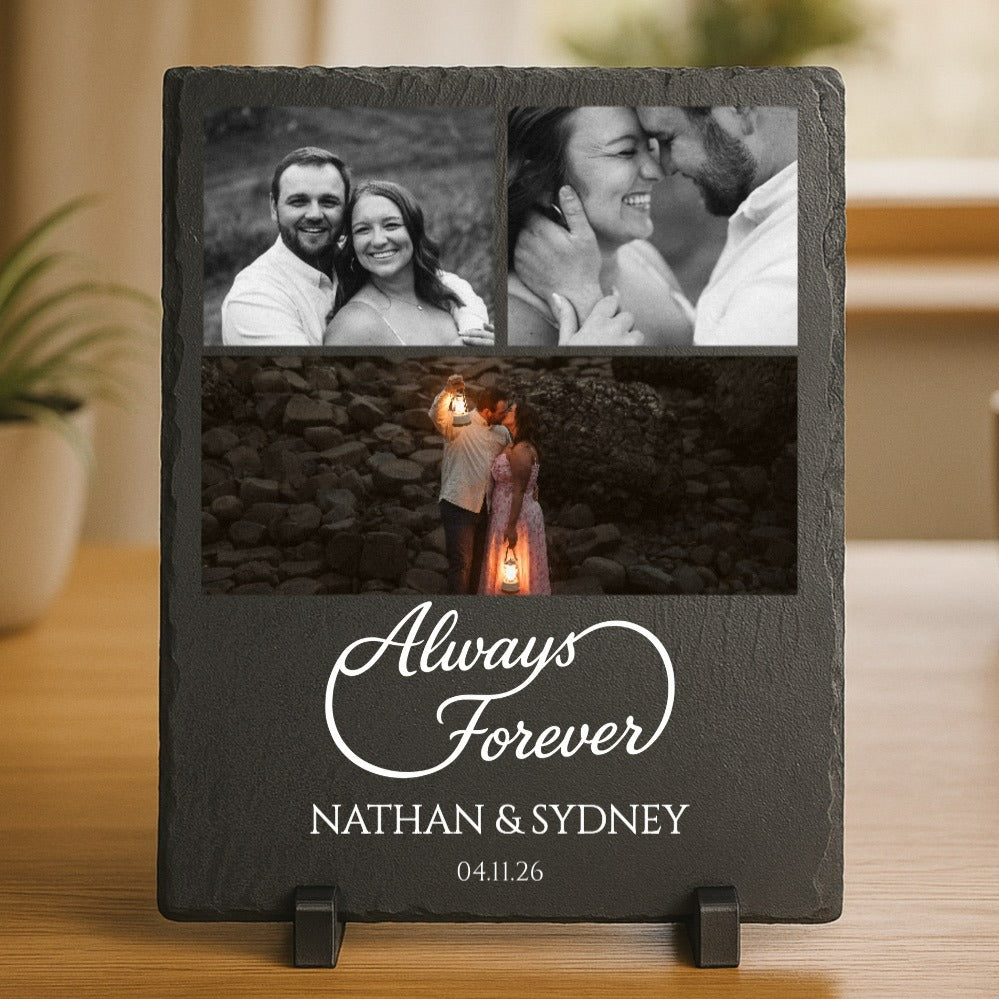 Forever & Always Photo Slate Plaque