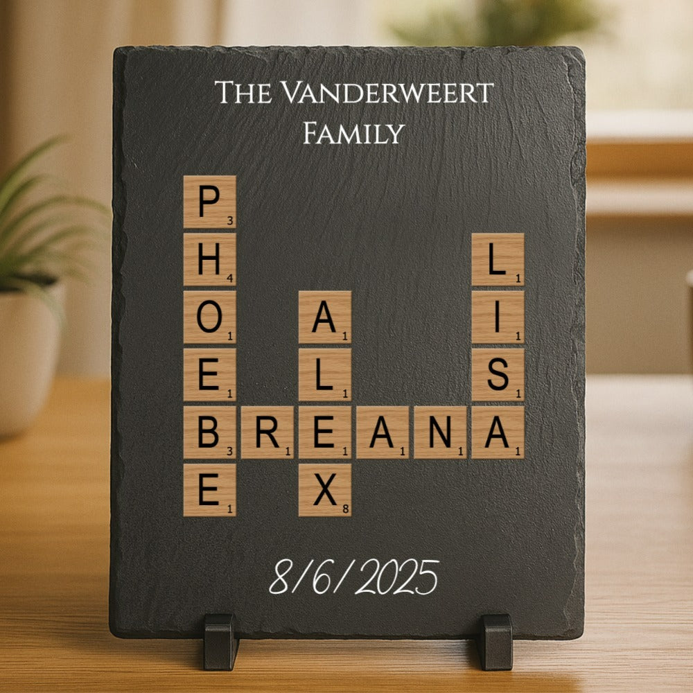 Family Crossword Slate Plaque