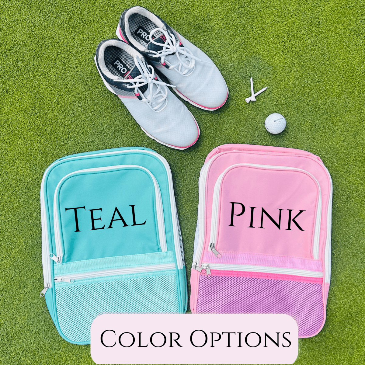Personalized Stylish Personalized Golf Shoe Bag for her, Customized Gifts for Women by Groovy Girl Gifts