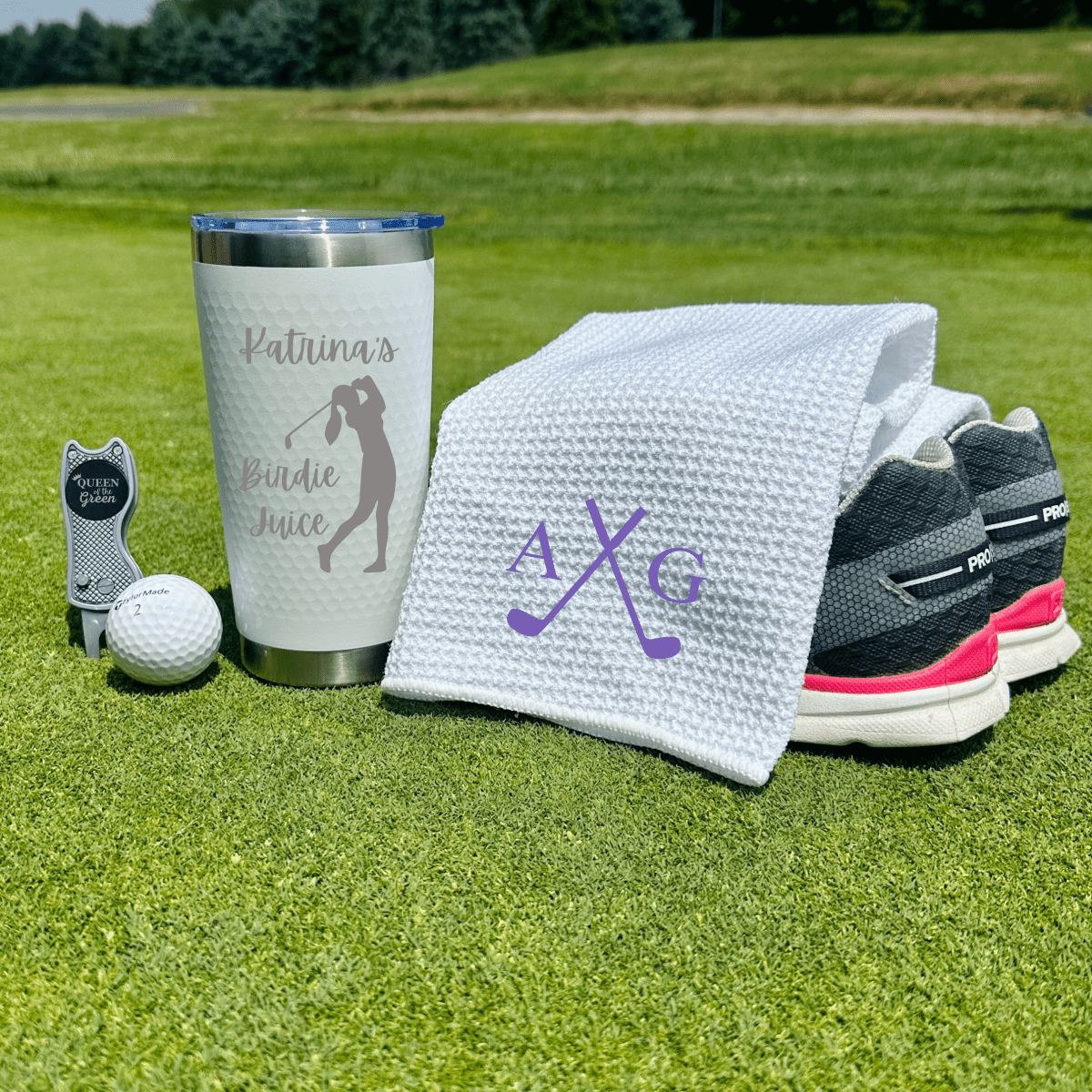 Personalized Birdie Juice Golf Set for her, Customized Gifts for Women by Groovy Girl Gifts