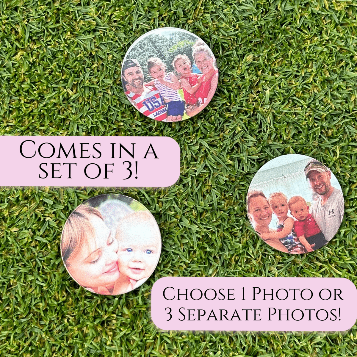 Personalized Custom Photo Ball Markers for her, Customized Gifts for Women by Groovy Girl Gifts
