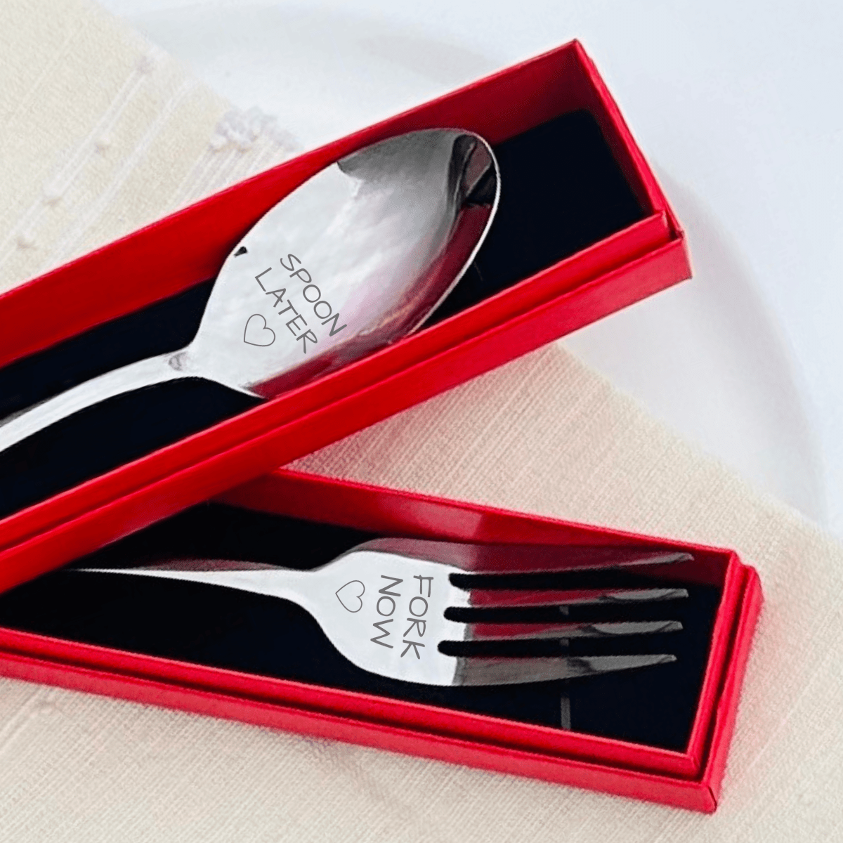 Personalized Fork Now - Spoon Later for her, Customized Gifts for Women by Groovy Girl Gifts