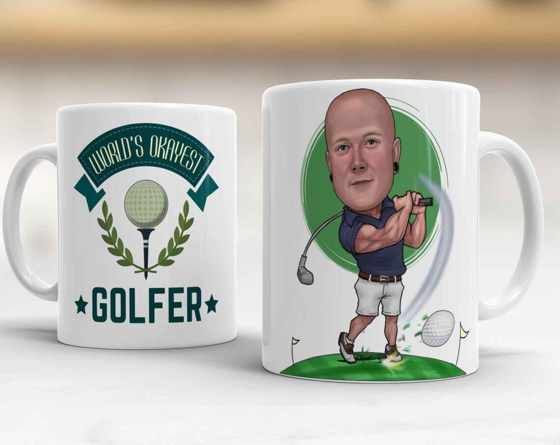 Personalized Golf Girl Caricature Mug for her, Customized Gifts for Women by Groovy Girl Gifts