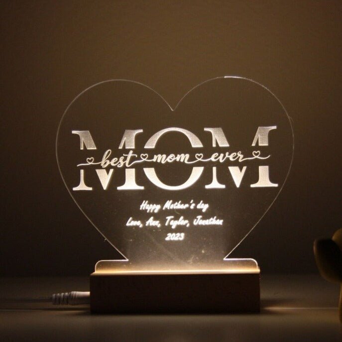 Personalized Mom's Light Of Love Plaque for her, Customized Gifts for Women by Groovy Girl Gifts