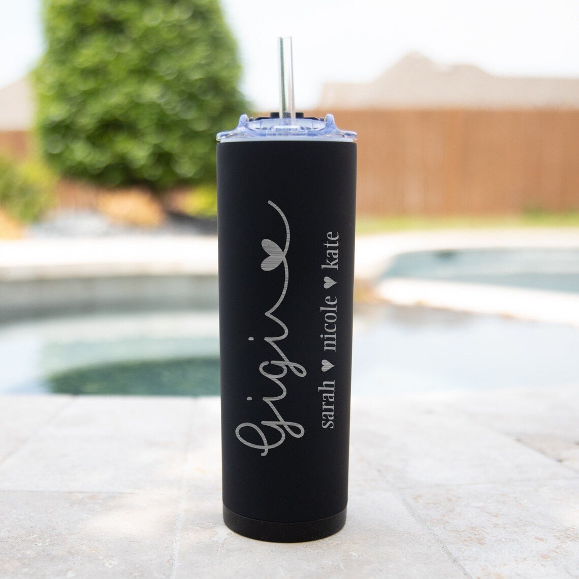 Personalized Personalized Kiddos Slim Tumbler for her, Customized Gifts for Women by Groovy Girl Gifts