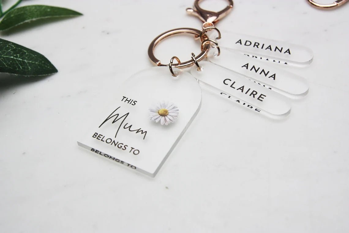 Personalized This Mom Belongs To Keychain for her, Customized Gifts for Women by Groovy Girl Gifts