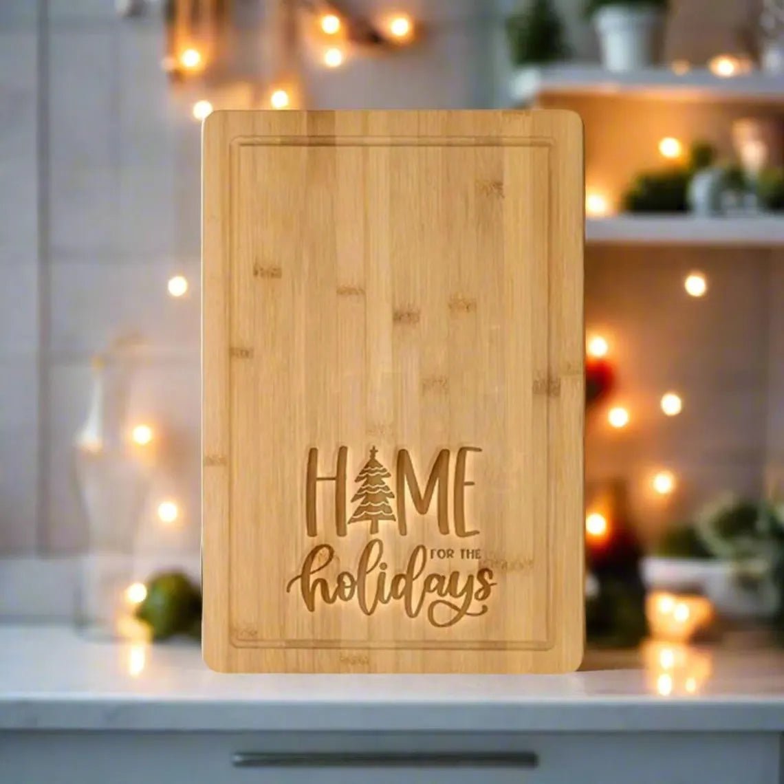 Personalized Home for the Holidays Cutting Board for her, Customized Gifts for Women by Groovy Girl Gifts