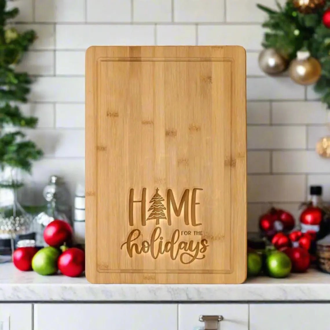 Personalized Home for the Holidays Cutting Board for her, Customized Gifts for Women by Groovy Girl Gifts