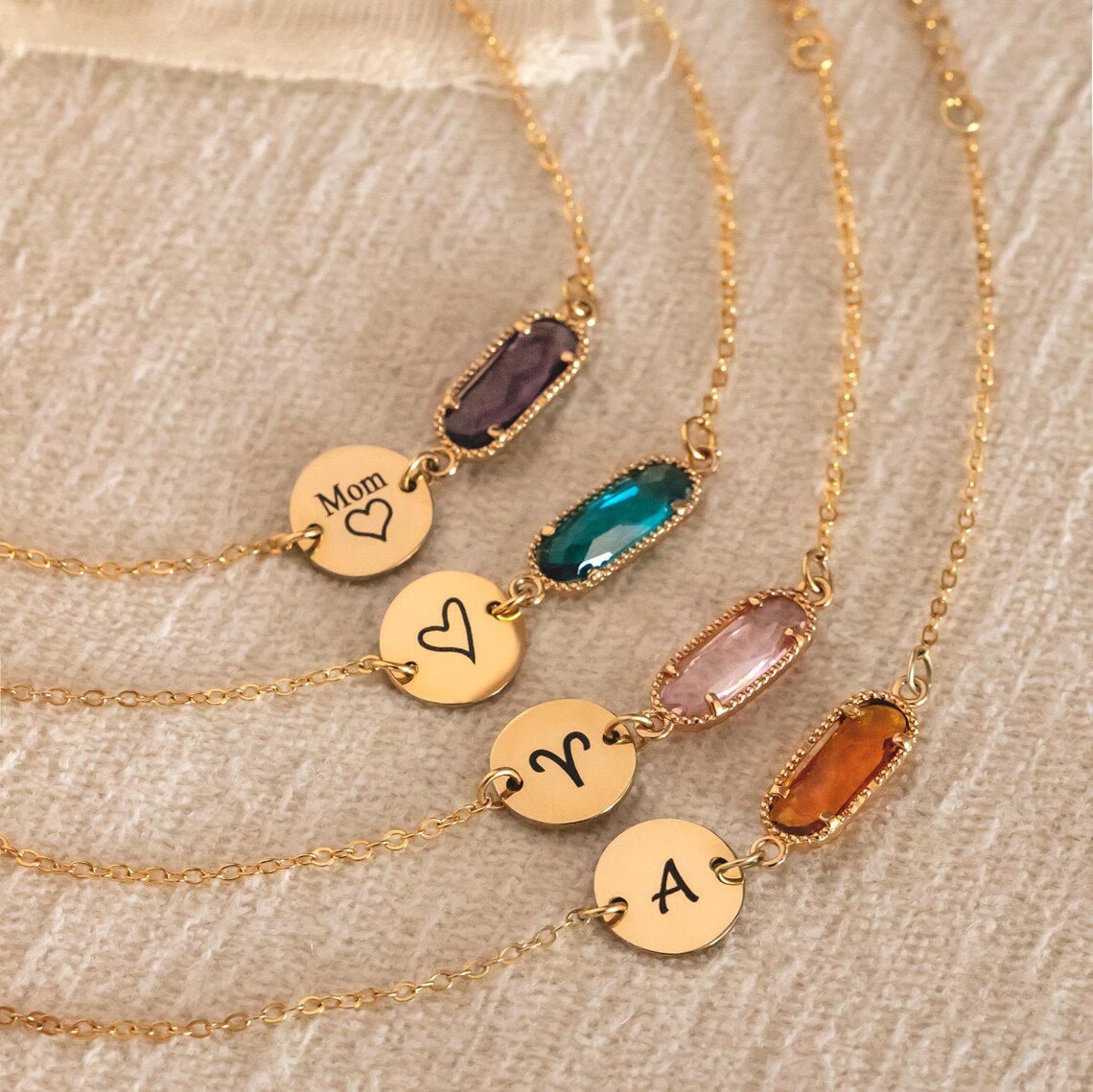 Personalized Custom Birthstone Personalized Bracelet for her, Customized Gifts for Women by Groovy Girl Gifts