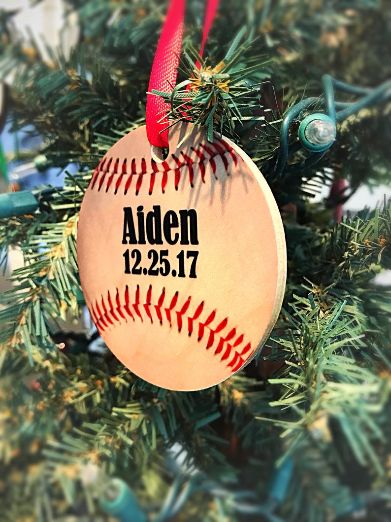 Personalized Slugger Ornament for her, Customized Gifts for Women by Groovy Girl Gifts