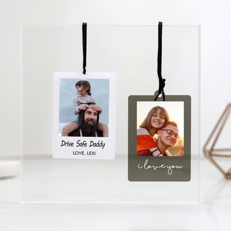 Personalized Custom Photo Car Mirror Tag for her, Customized Gifts for Women by Groovy Girl Gifts