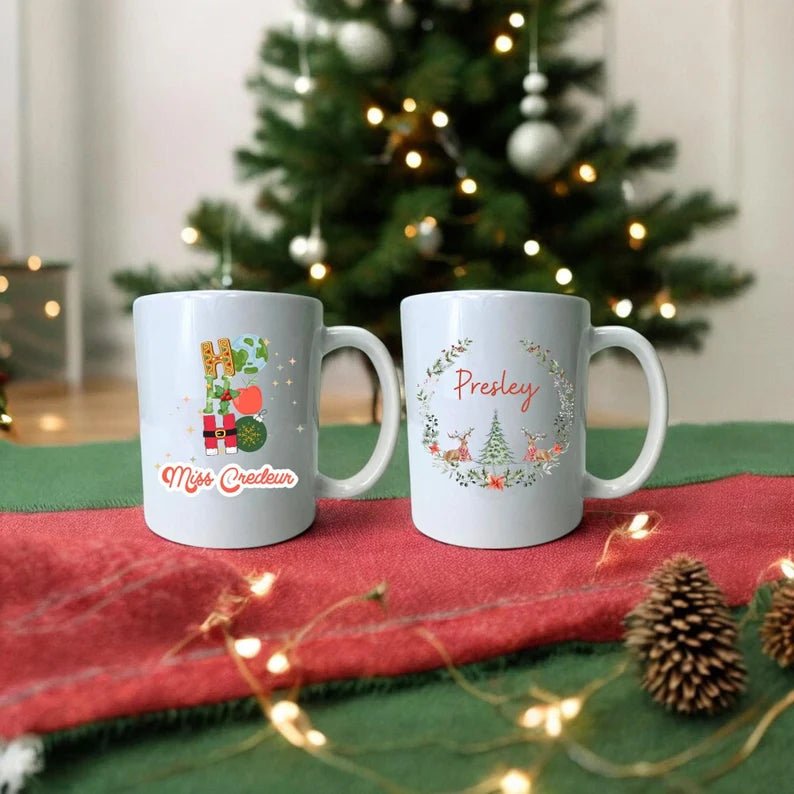 Personalized Custom Christmas Coffee Mug for her, Customized Gifts for Women by Groovy Girl Gifts