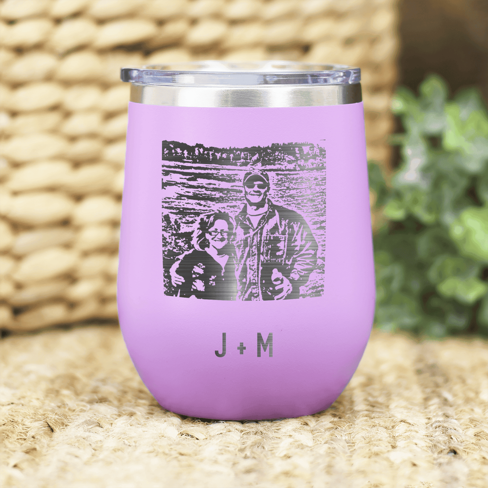 Personalized Anniversary Photo - Custom Laser Engraved Wine Tumbler for her, Customized Gifts for Women by Groovy Girl Gifts