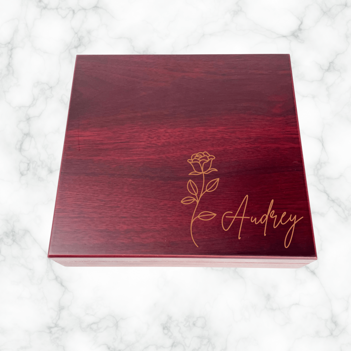Personalized Custom Cherry Wood Keepsake Box for her, Customized Gifts for Women by Groovy Girl Gifts
