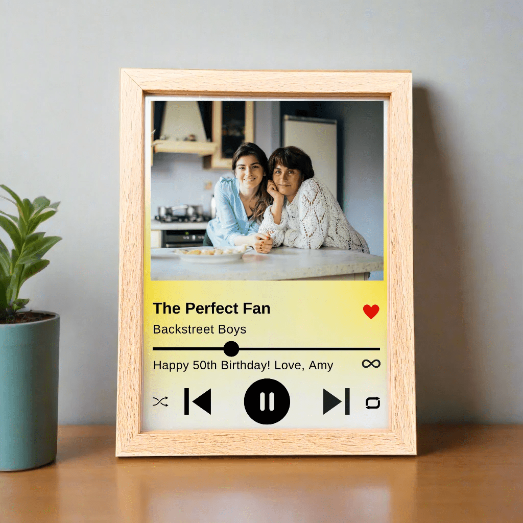 Personalized Birthday Melodies Memory Frame for her, Customized Gifts for Women by Groovy Girl Gifts