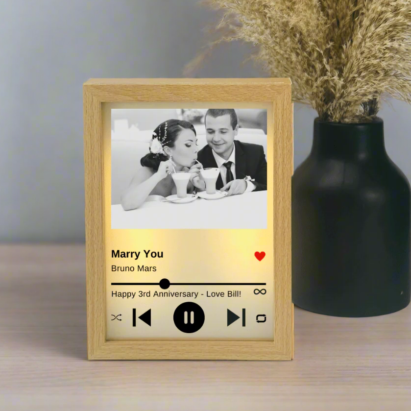 Personalized Personalized Couple's Song Photo Frame for her, Customized Gifts for Women by Groovy Girl Gifts