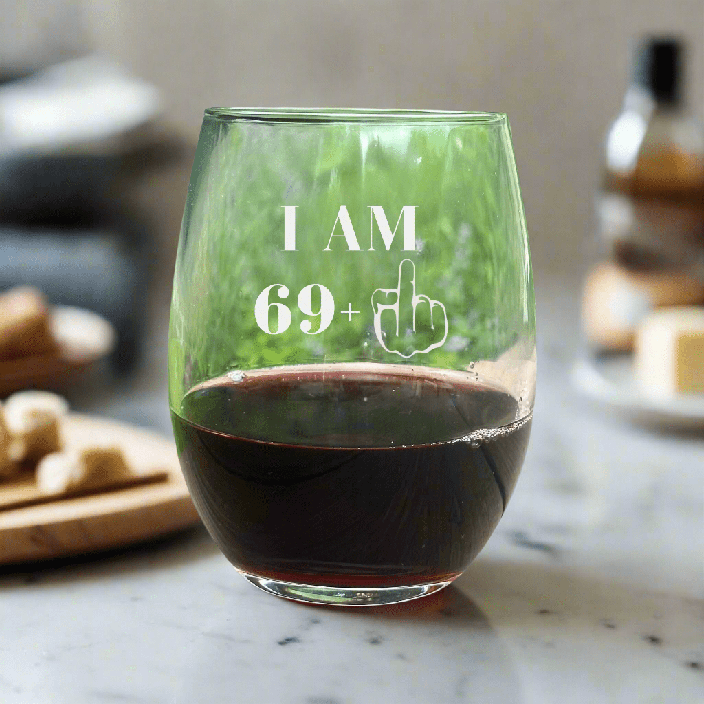 Personalized Sassy Seventy Wine Glass for her, Customized Gifts for Women by Groovy Girl Gifts