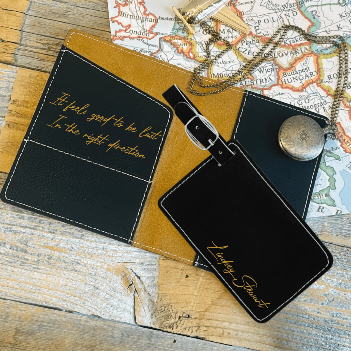 Personalized Elegant Personalized Travel Set for her, Customized Gifts for Women by Groovy Girl Gifts