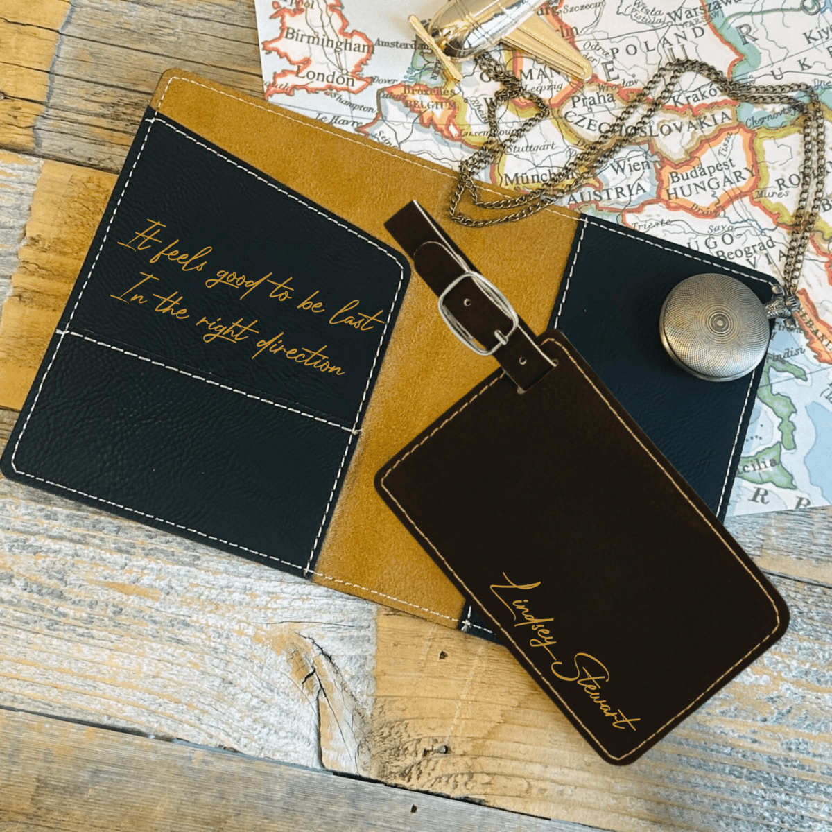 Personalized Elegant Personalized Travel Set for her, Customized Gifts for Women by Groovy Girl Gifts