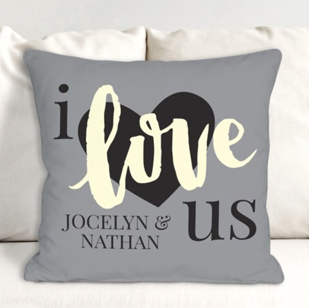 Pillow Case I Love Us Throw Pillow