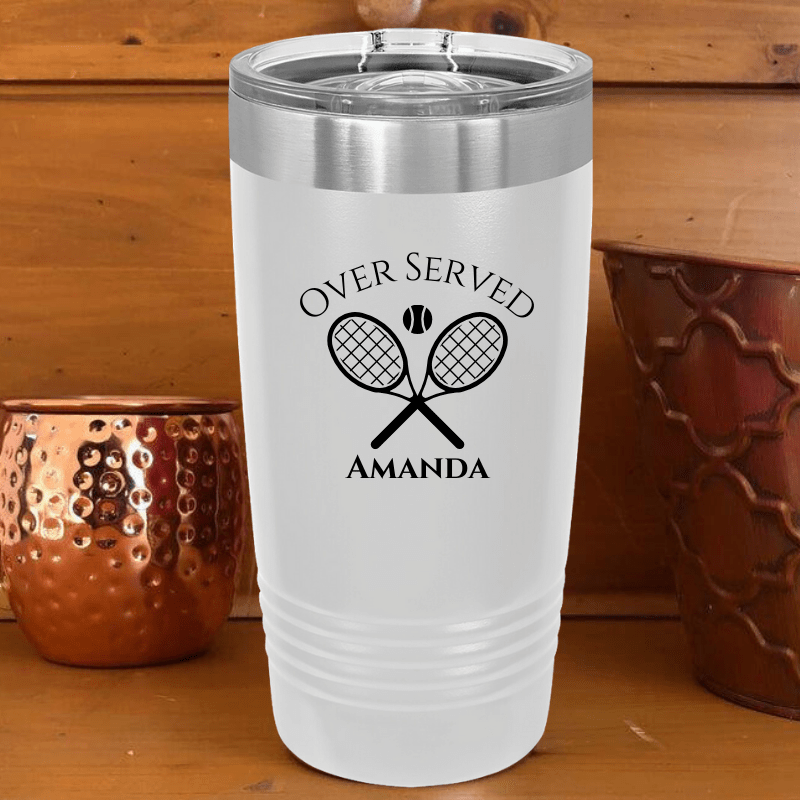 Personalized Over Served Tennis Tumbler for her, Customized Gifts for Women by Groovy Girl Gifts