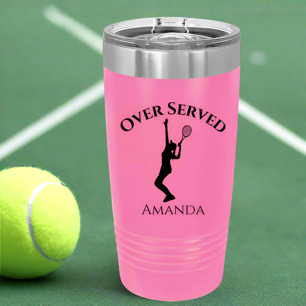 Personalized Over Served Tennis Tumbler for her, Customized Gifts for Women by Groovy Girl Gifts