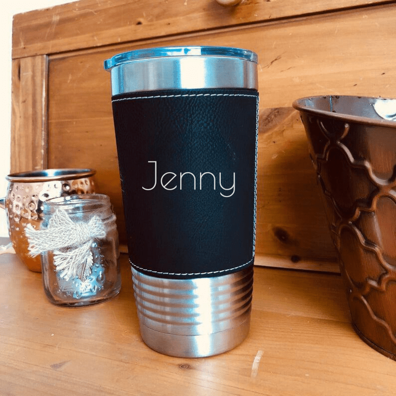 Personalized Personalized Leatherette Tumbler for Her for her, Customized Gifts for Women by Groovy Girl Gifts
