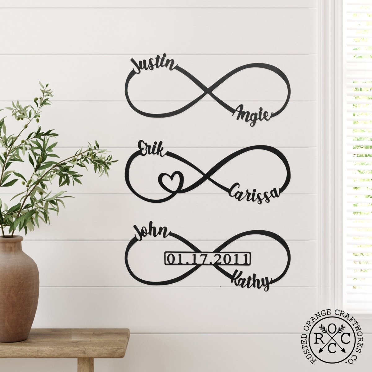 Personalized Infinite Love Home Sign for her, Customized Gifts for Women by Groovy Girl Gifts