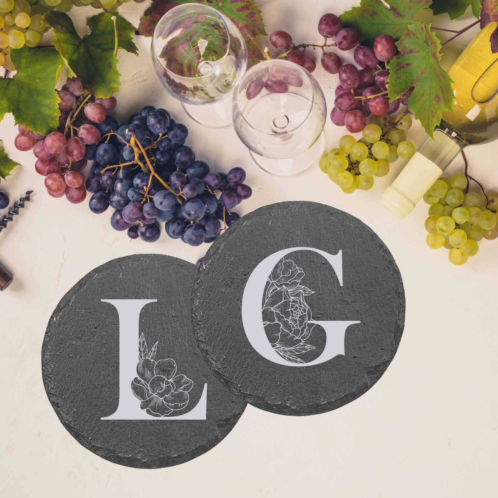 Personalized Couple's Initial Slate Coaster