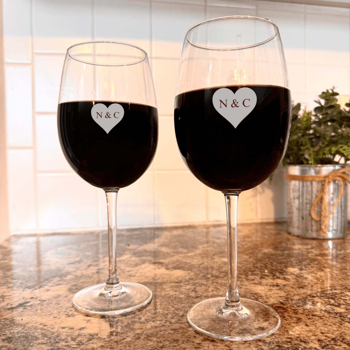 Personalized Romantic Stem Wine Glasses for her, Customized Gifts for Women by Groovy Girl Gifts