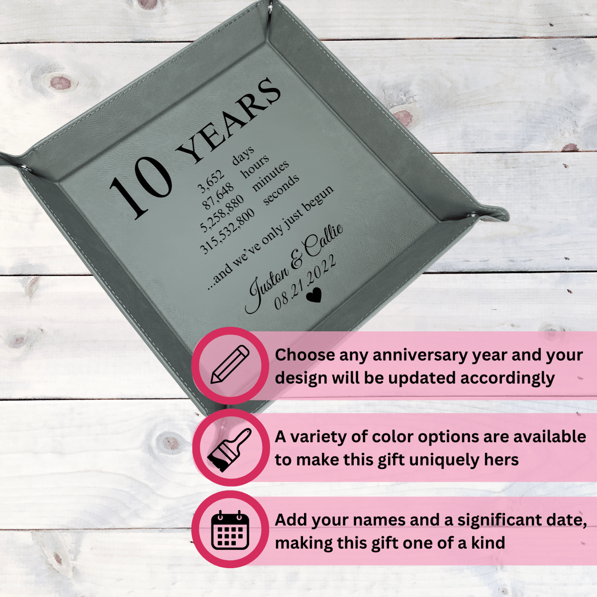 Personalized Timeless Love Jewelry Tray for her, Customized Gifts for Women by Groovy Girl Gifts