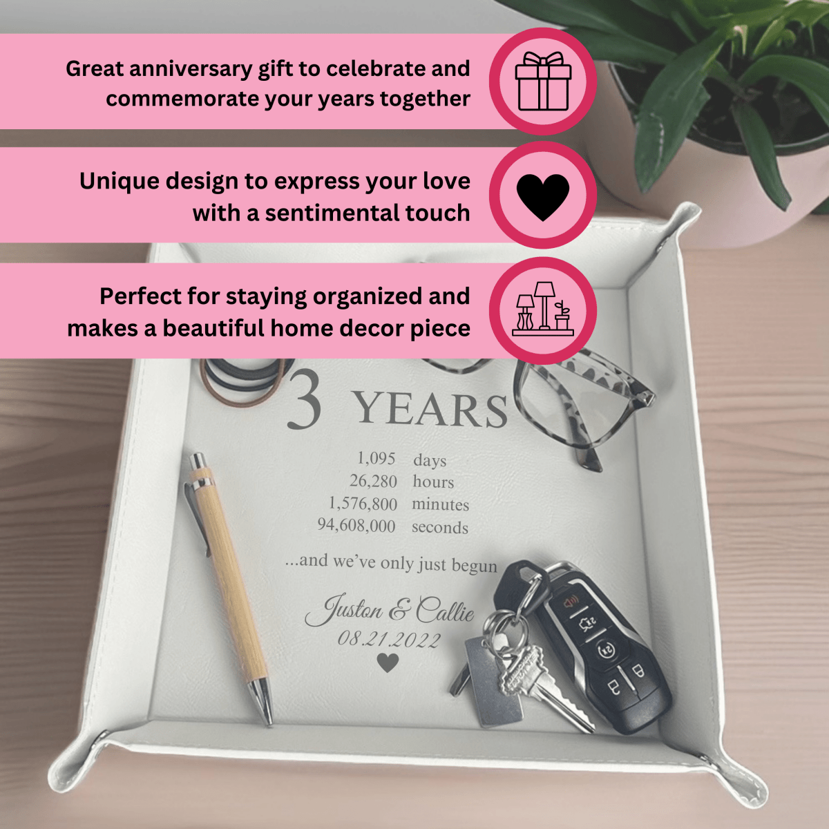 Personalized Timeless Love Jewelry Tray for her, Customized Gifts for Women by Groovy Girl Gifts