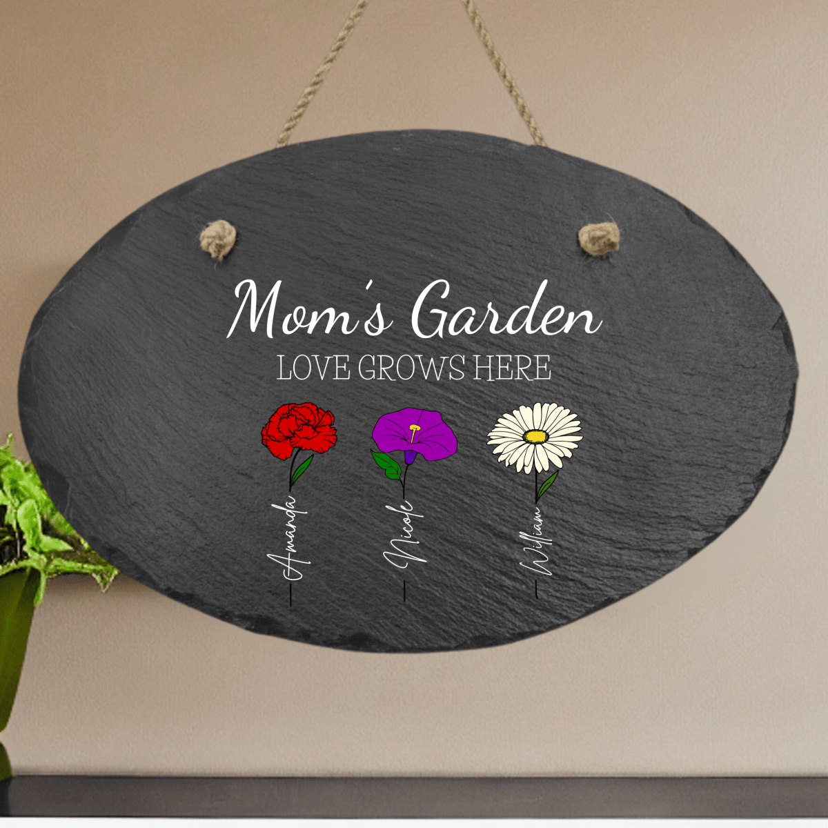 Personalized Custom Mother's Garden Sign for her, Customized Gifts for Women by Groovy Girl Gifts
