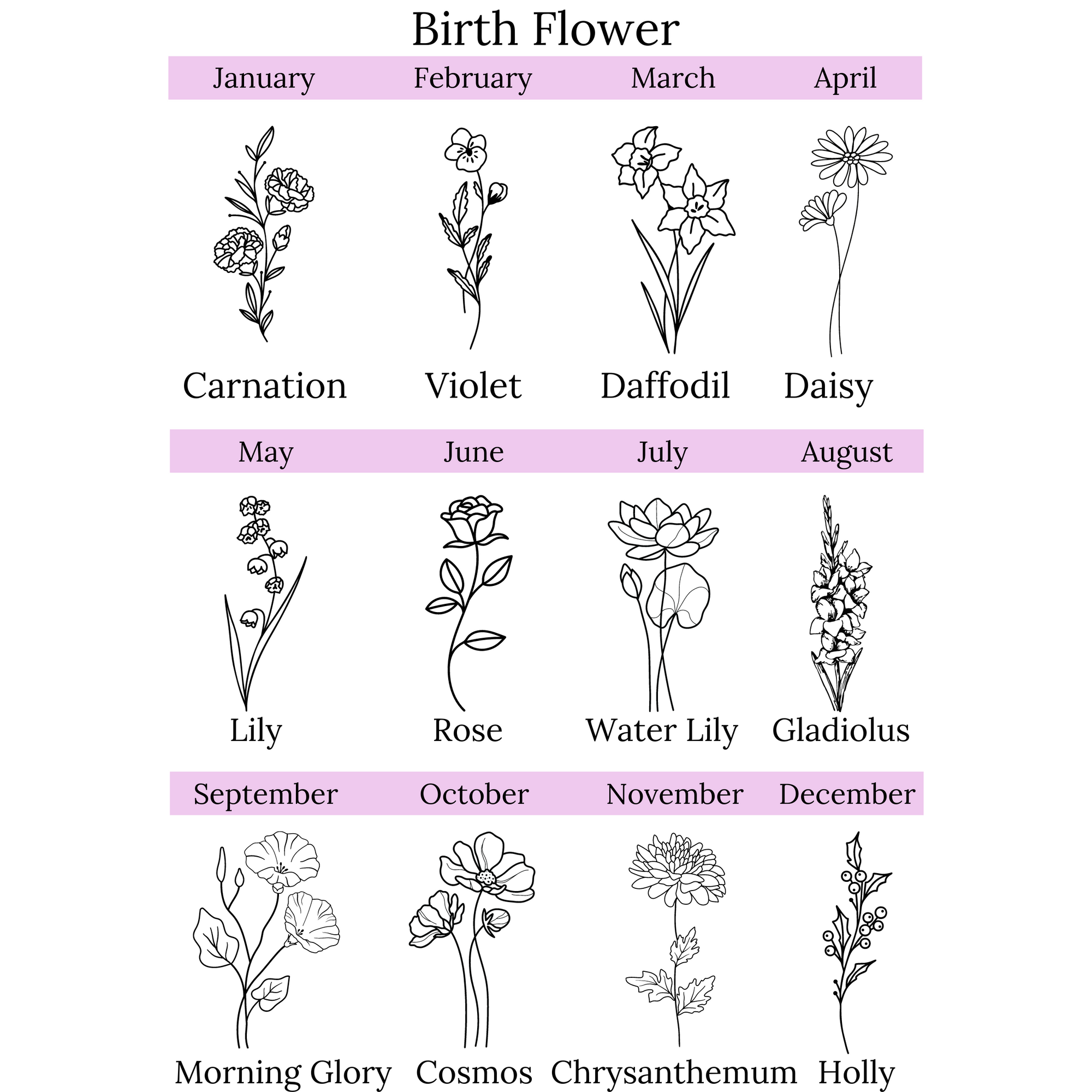 Birth Flower Bliss Skinny Tumbler