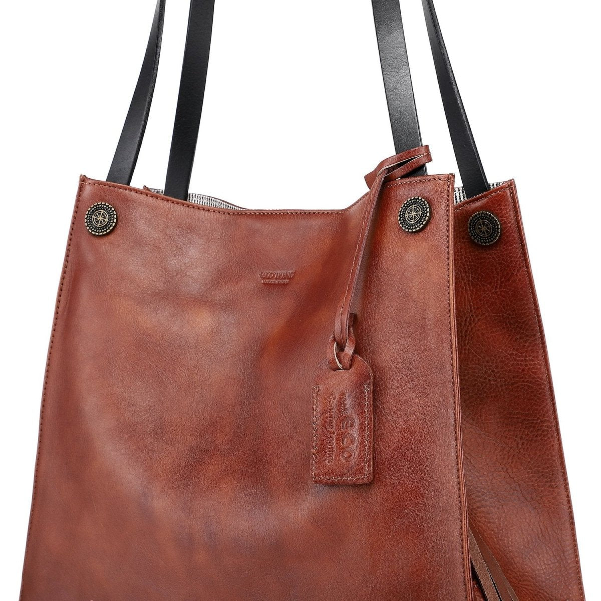 Personalized Daisy Leather Tote for her, Customized Gifts for Women by Groovy Girl Gifts